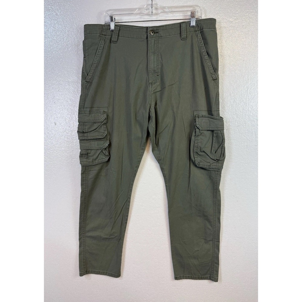 Wrangler Regular Taper Cargo Pants Men's 38x30‎ Olive Green Stretch Pockets